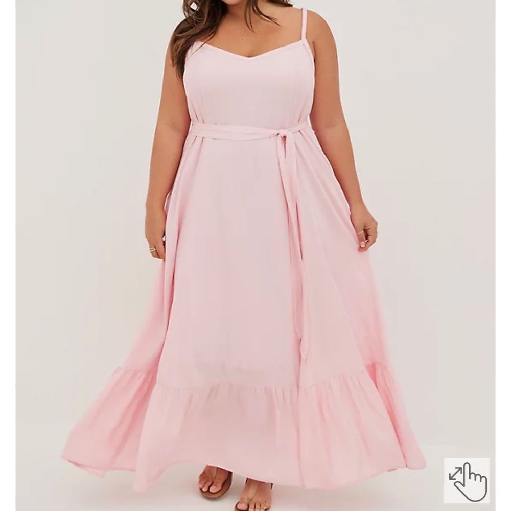 Torrid NWT-Light Pink Gauze Tiered Maxi Dress